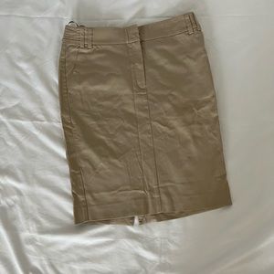 High Waisted Tan Pencil Skirt